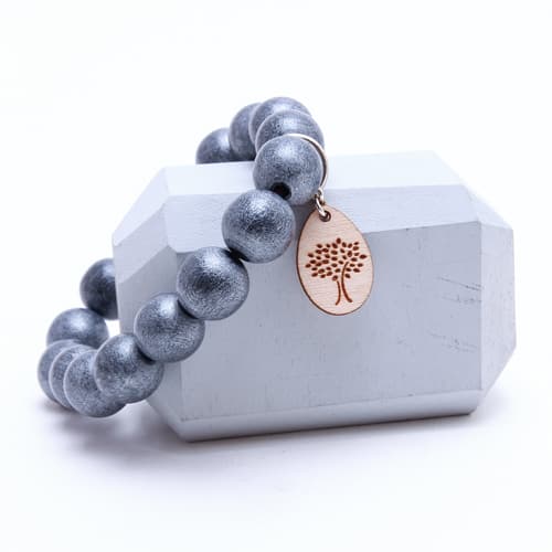 KUL träarmband, grå metallic