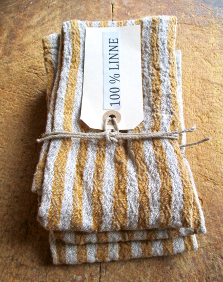Linnehandduk Randig Made in Järvsö