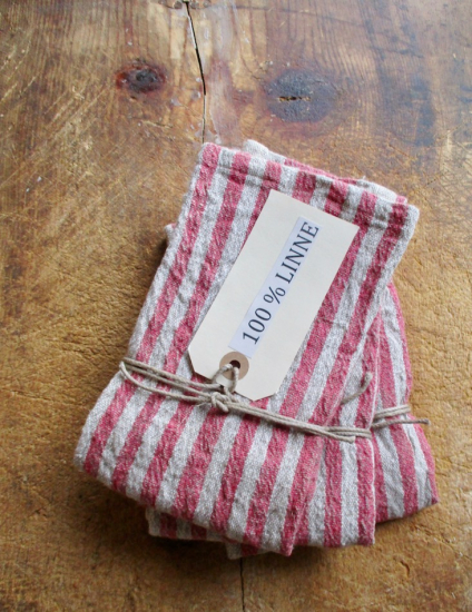 Linnehandduk Randig Made in Järvsö