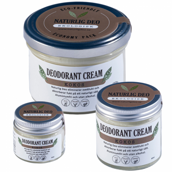 15ml Naturlig Deo Ekologisk Deodorant Cream Kokos