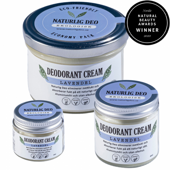 Naturlig Deo Ekologisk Deodorant Cream Lavendel 60ml