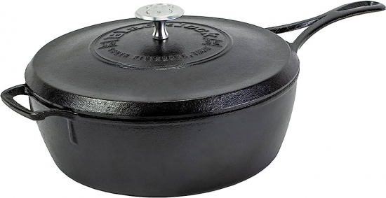 Lodge Blacklock trippel inbränd traktörpanna med lock cm