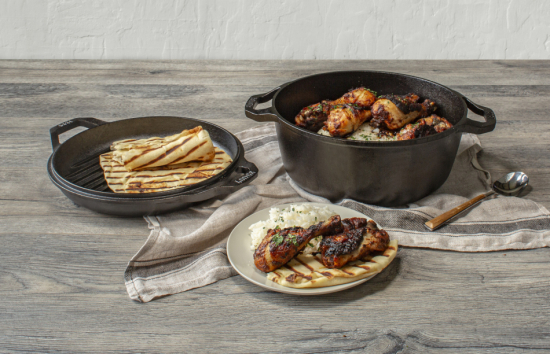 Gjutjärnsgryta med grillpanna i locket - Chef Collection