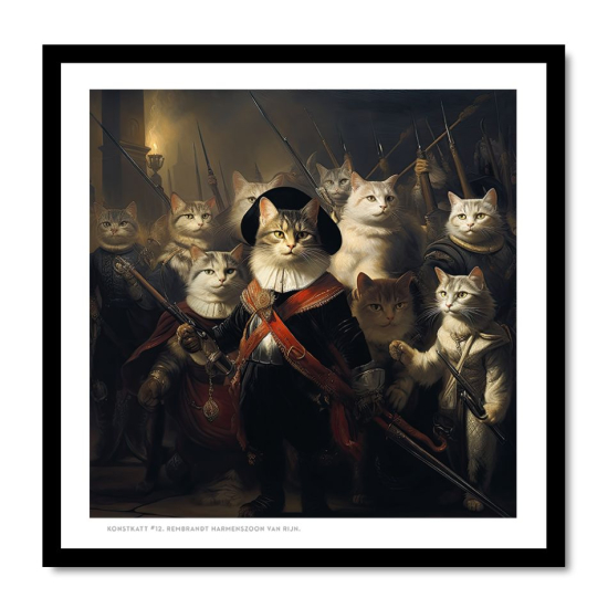 Inramad print (24X24 cm): Konstkatt 12 – Rembrandt i gruppen Landshopping.se / Hem & Hantverk / Inredning hos Landshopping (10041_Print08)
