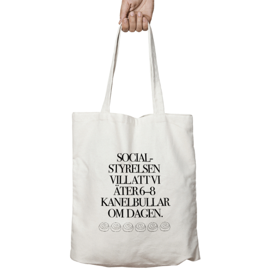 Tygväska: Kanelbulle – Socialstyrelsen i gruppen Landshopping.se / Kläder & Skor / Accessoarer / Väskor hos Landshopping (10041_T21)