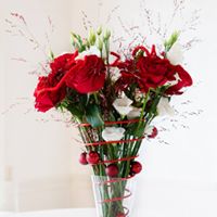 FLOWER SPRING bukettstöd 3 pack röd