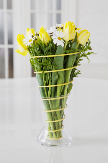 FLOWER SPRING bukettstöd 3 pack gul