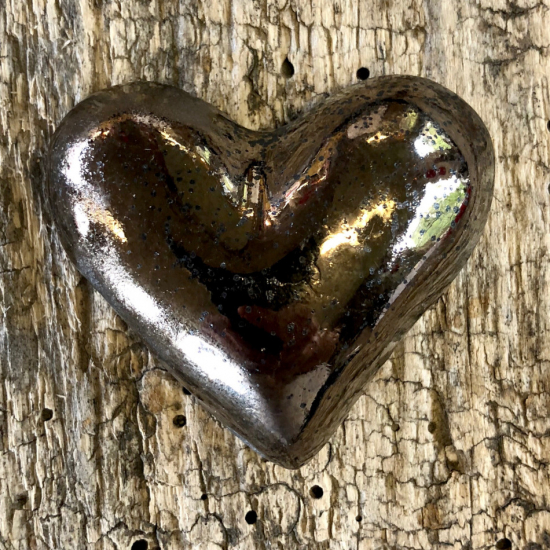 Dumlehjärta med magnet Bronze