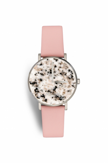 Venice Silver med rosa läderband