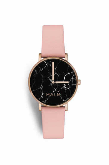 Black Storm Roséguld rosa läderband