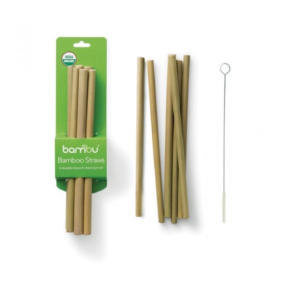 Sugrör av bambu och sugrörsborste (6-pack) i gruppen Landshopping.se / Kök & Matlagning / Kökstillbehör hos Landshopping (10093_2139)