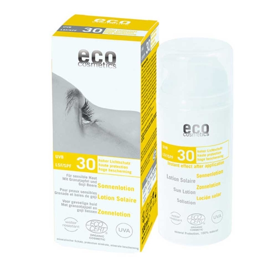 ECO Cosmetics ekologisk och fysikalisk solkräm 30 SPF granatäpple/goji