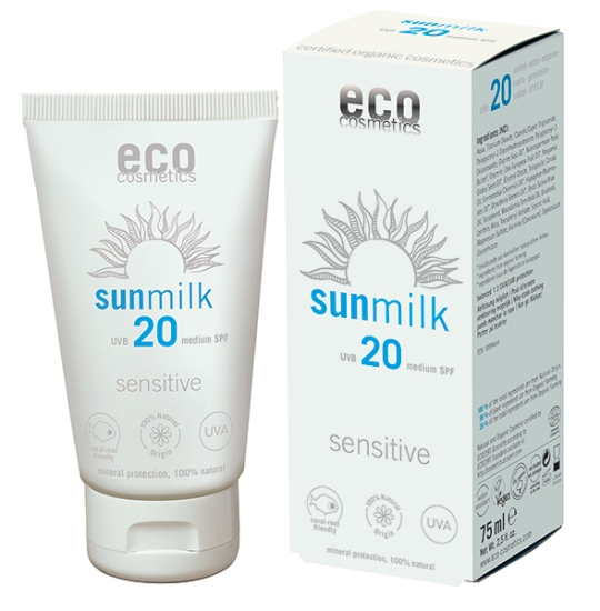 Eco Cosmetics Sunmilk sensitive ekologiskt solskydd 20 SPF 75ml i gruppen Landshopping.se / Hud & Hälsa / Solskydd hos Landshopping (10093_2757)