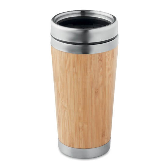 Termosmugg i bambu och rostfritt stål med café cap 400ml