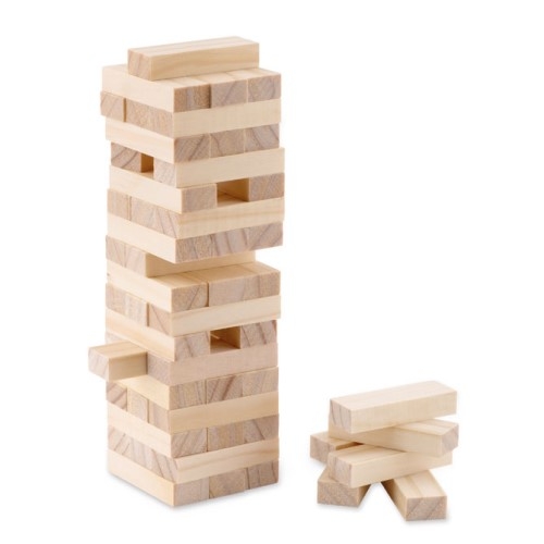 Jenga sällsskapsspel av trä 1