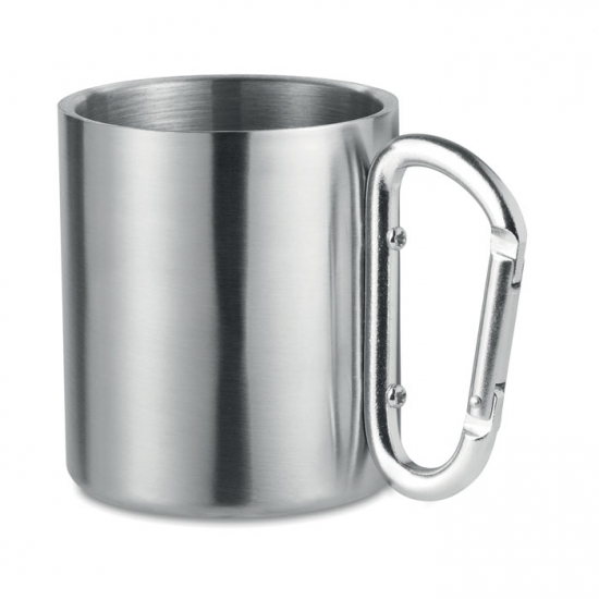 Mugg i rostfritt stål med karbinhake