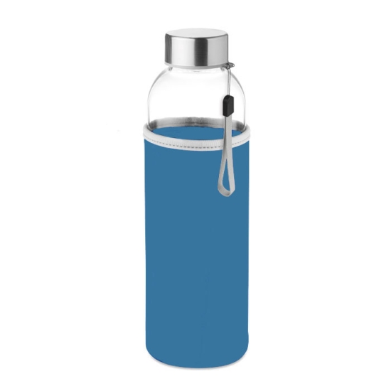 Vattenflaska glas 500ml med gummihölje - blå i gruppen Landshopping.se / Hem & Hantverk / Klimatsmart hos Landshopping (10093_3064)