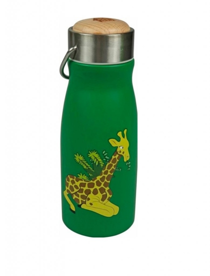 Grön termosflaska för barn - stålflaska med giraff på i gruppen Landshopping.se / Hem & Hantverk / Klimatsmart hos Landshopping (10093_3288)
