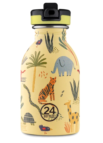 Vattenflaska av stål 250ml Jungle Friends - 24Bottles i gruppen Landshopping.se / Kök & Matlagning / Kökstillbehör / Matförvaring hos Landshopping (10093_3749)