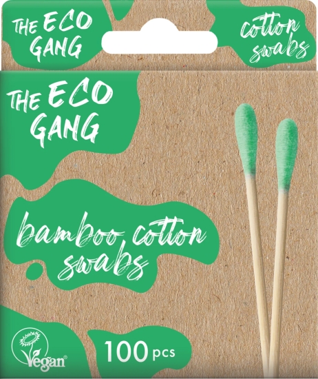 Ekologiska bomullstops 100-pack av miljömärkt bambu - The Eco Gang i gruppen Landshopping.se / Hud & Hälsa / Hudvård/rengöring hos Landshopping (10093_3836)