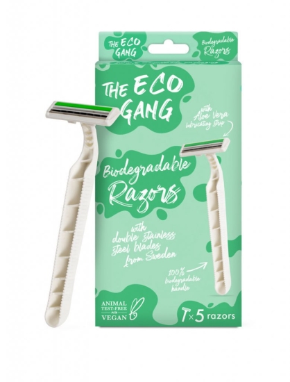 Engångsrakhyvel av bioplast 5-pack - The Eco Gang i gruppen Landshopping.se / Hud & Hälsa / Hudvård/rengöring hos Landshopping (10093_3848)