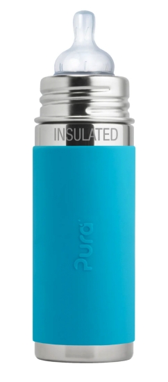 Pura isolerad nappflaska0ml rostfritt stål - aqua