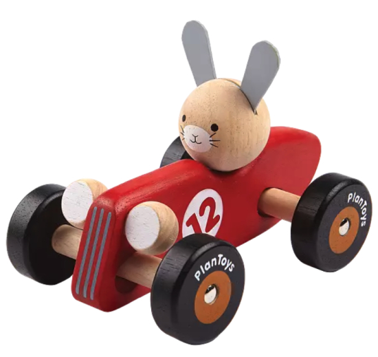 Kaninracer - vintage leksaksbil av trä från Plantoys i gruppen Landshopping.se / Hem & Hantverk / Leksaker / Träleksaker hos Landshopping (10093_4050)
