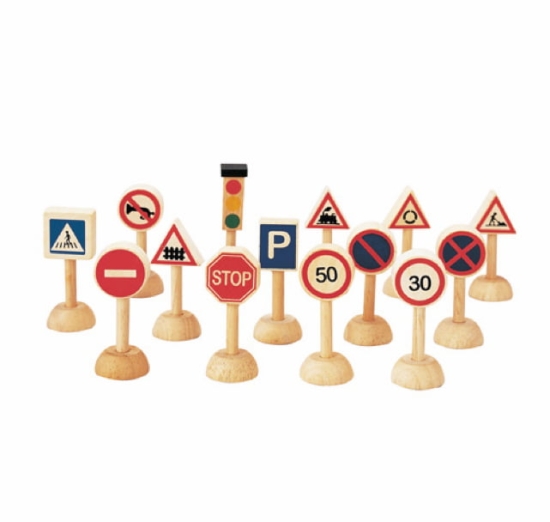 Trafikskyltar för leksaksbilar - träleksaker från Plantoys i gruppen Landshopping.se / Hem & Hantverk / Leksaker hos Landshopping (10093_613)