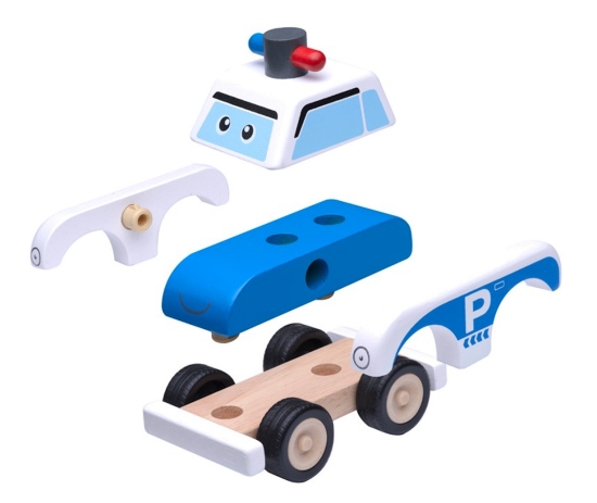 Bygg din egen polisbil - träleksak från Wonderworld toys