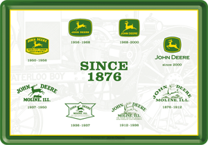 Vykort i metall - John Deere