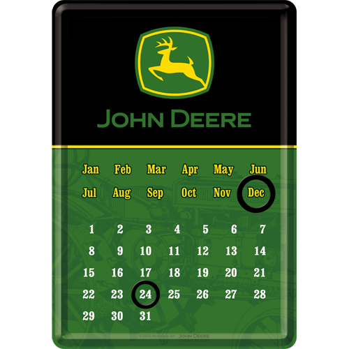 Vykort/kalender i metall - John Deere