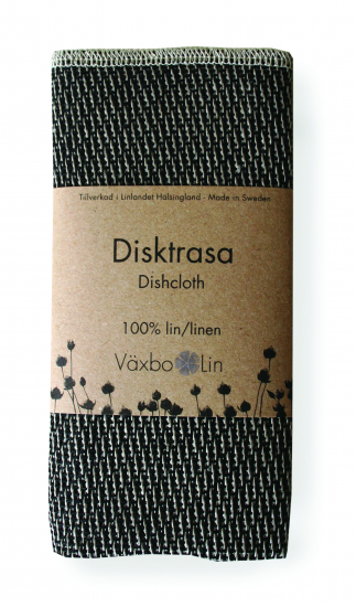 Disktrasa i 100% lin Svart