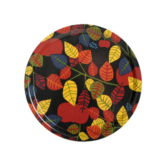 Apple, bricka, svart, rund, 31cm