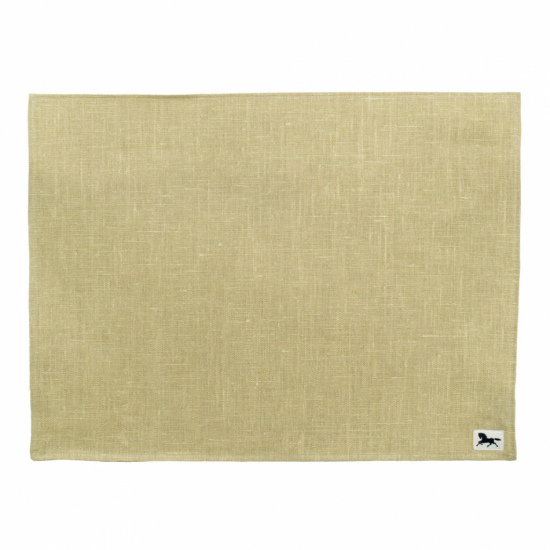 Linne, bordstablett, ljus oliv, 45x34cm (2-pack)