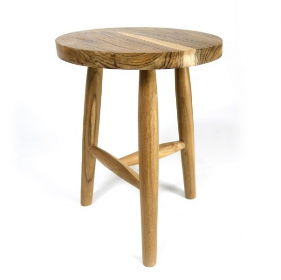 Rund pall av teak