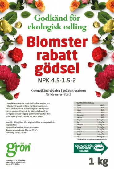 Blomsterrabattgödsel ekologisk 1 kg i gruppen Landshopping.se / Trädgård hos Landshopping (10142_400515)