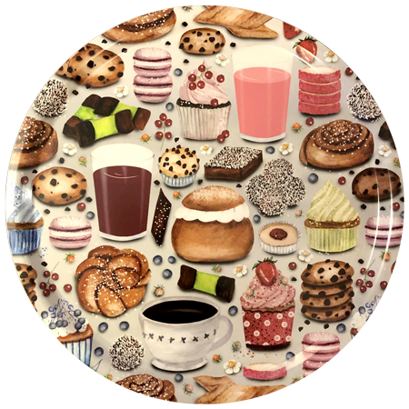 Bricka Ø 38 cm, Fikapaus i gruppen Landshopping.se / Kök & Matlagning / Dukning & Servering / Brickor, Fat & Skålar hos Landshopping (10155_12118)