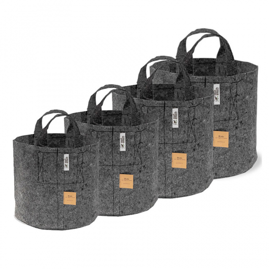 Paket Odlingssäck Root Pouch - 22liter +30liter +39liter +56 liter grå