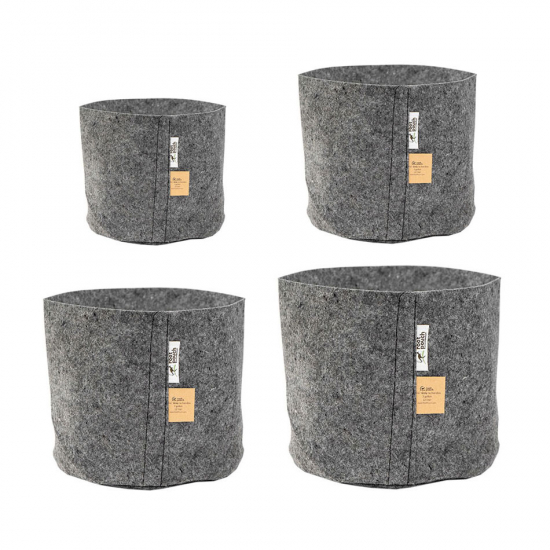 Paket Odlingssäck Root Pouch - 3,8liter +8liter +12liter +16 liter grå