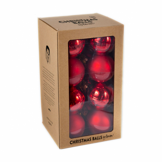 Julgranskulor 16-pack - Röd