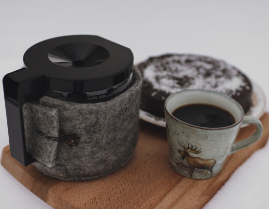 Ullkanna till glaskannor för kaffe/te bryggare