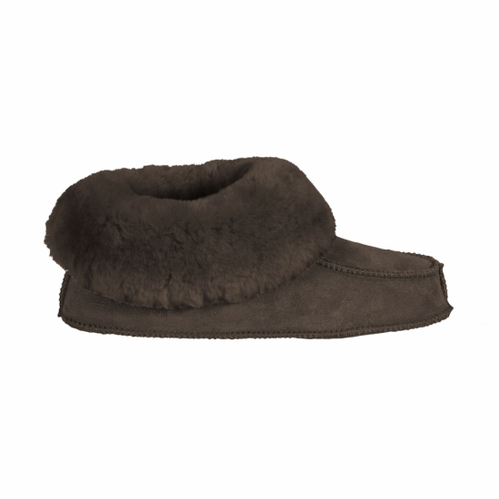 Fårskinnstofflor brun 39