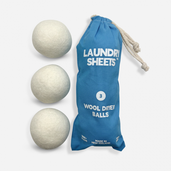 Laundry Sheets - Wool Dryer Balls, 3-Pack