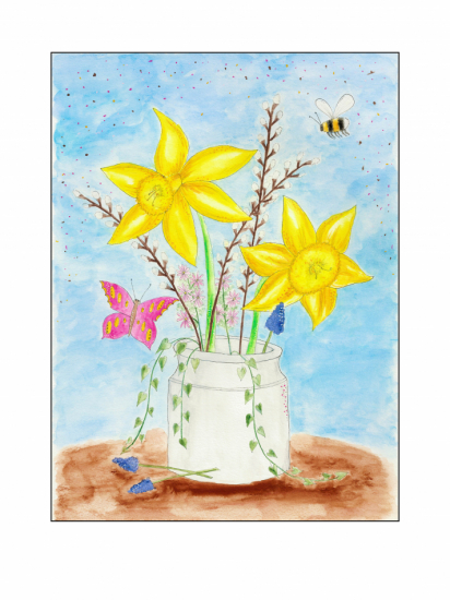 Print 30x40 cm - Påskliljor i kruka
