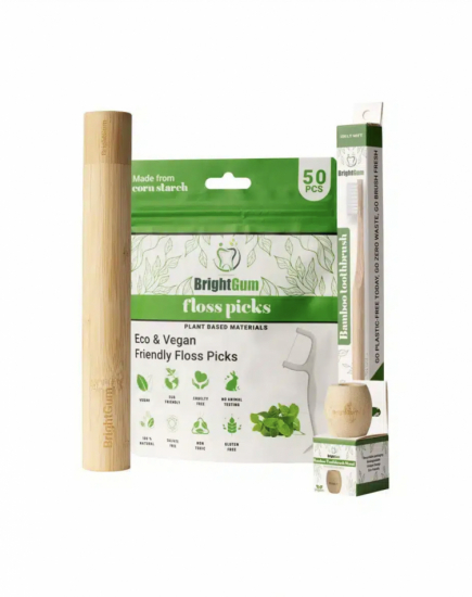 Resetandborstsats, Fodral, Tandborste, Ställ, Plackers, Tandtråd, Bamboo, 100% vegan, Eco-friendly. Biodegradable, Noll Avfall, Oral hygiene. i gruppen Landshopping.se / Hud & Hälsa / Egenvård hos Landshopping (10236_0151001)