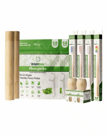 Den Lyckliga Familje Bunten, Fodral, Tandborste, Ställ, Plackers, Tandtråd, Bamboo, 100% vegan, Eco-friendly. Biodegradable, Noll Avfall, Oral hygiene. i gruppen Landshopping.se / Hud & Hälsa / Egenvård hos Landshopping (10236_0151003)