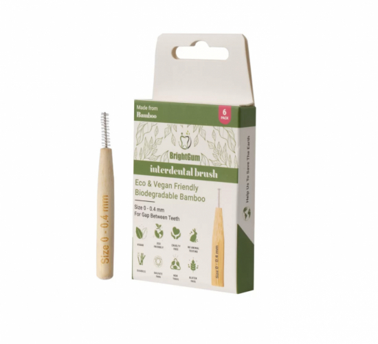 Mellanrumsborste | Size 0 – 0.4 mm, Bambu, 100% vegansk handtag, Miljö