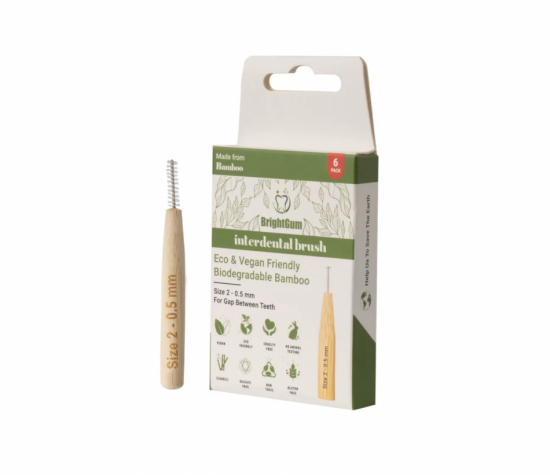 Mellanrumsborste | Size 2 – 0.5 mm, Bambu, 100% vegansk handtag, Miljö