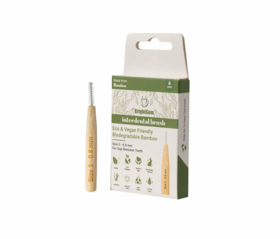 Mellanrumsborste | Size 5 – 0.8 mm. Bambu, 100% vegansk handtag, Miljö