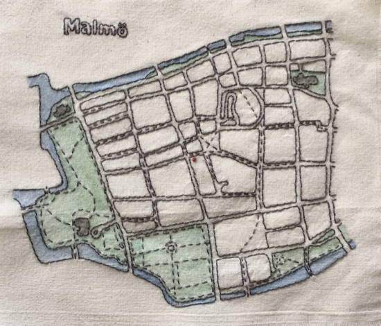 Broderikit - Karta, Malmö